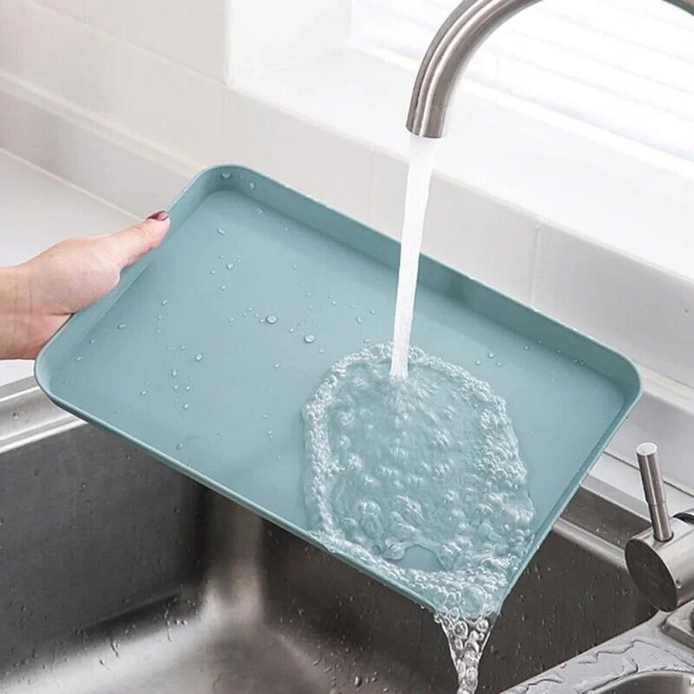 長方形 サービングトレイ 滑り止め 傷防止 プラスチック製 配膳トレイ カフェ お茶 フルーツ デザート