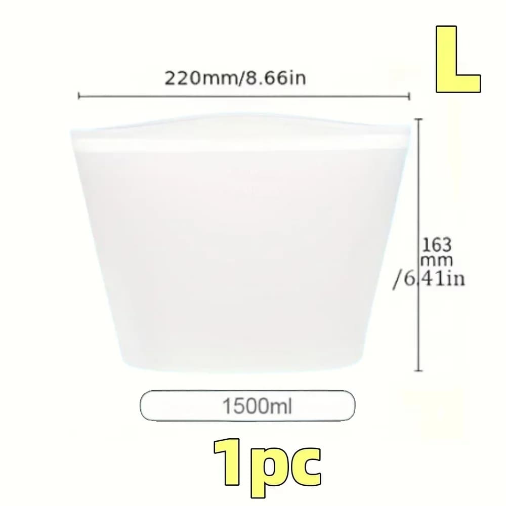 シリコン製 食品保存バッグ 1/3個セット 繰り返し使える 密閉ジッパーバッグ 冷蔵・冷凍対応