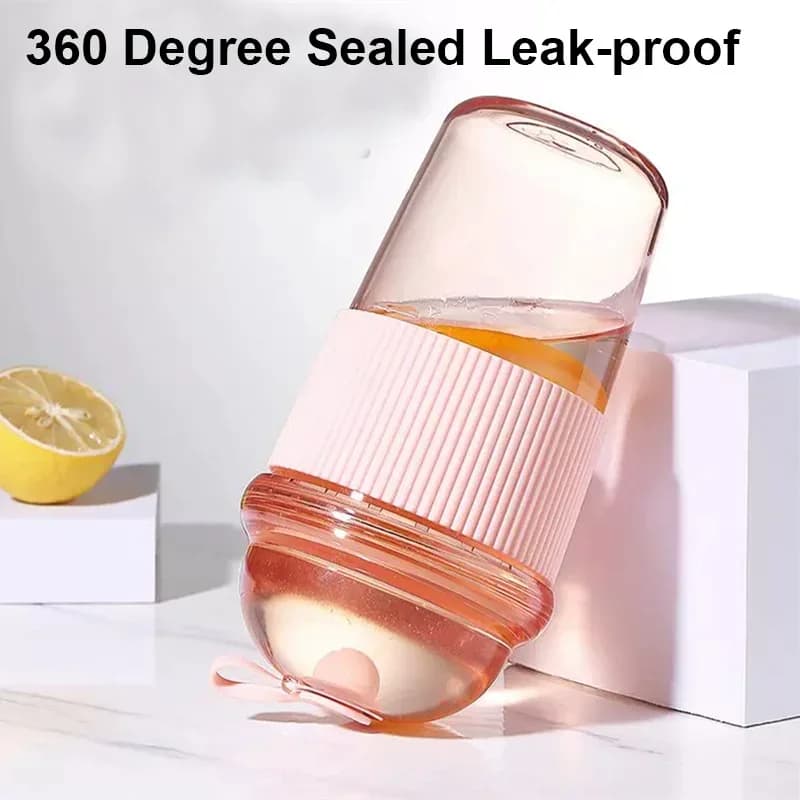 ストロー付きウォーターボトル 430ml フリップトップ 耐熱 プラスチックカップ