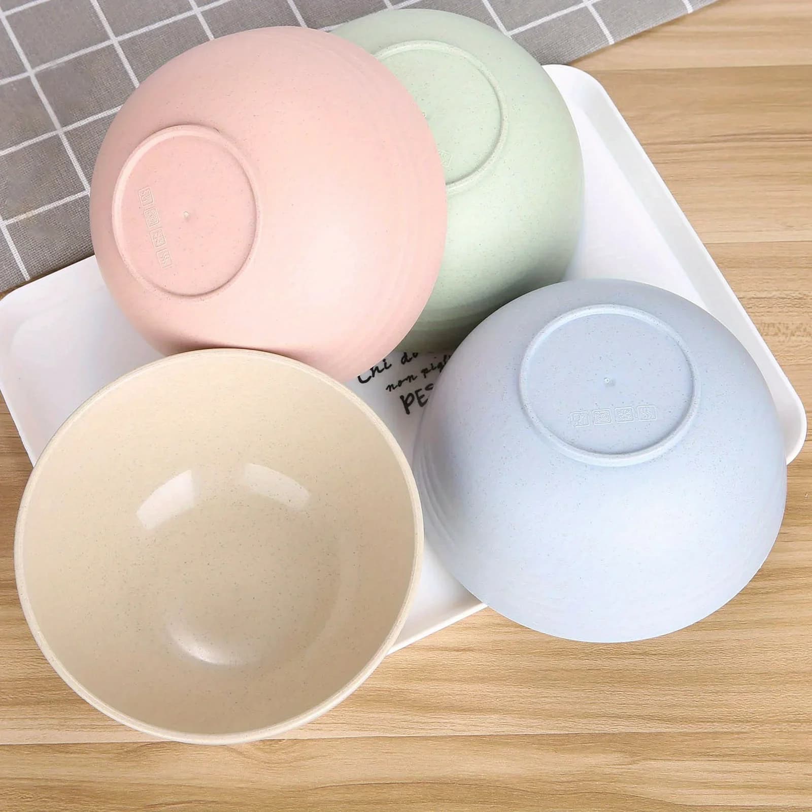 割れにくいボウル 4個セット 24オンス PPプラスチック 電子レンジ・食洗機対応 スープ/ご飯用
