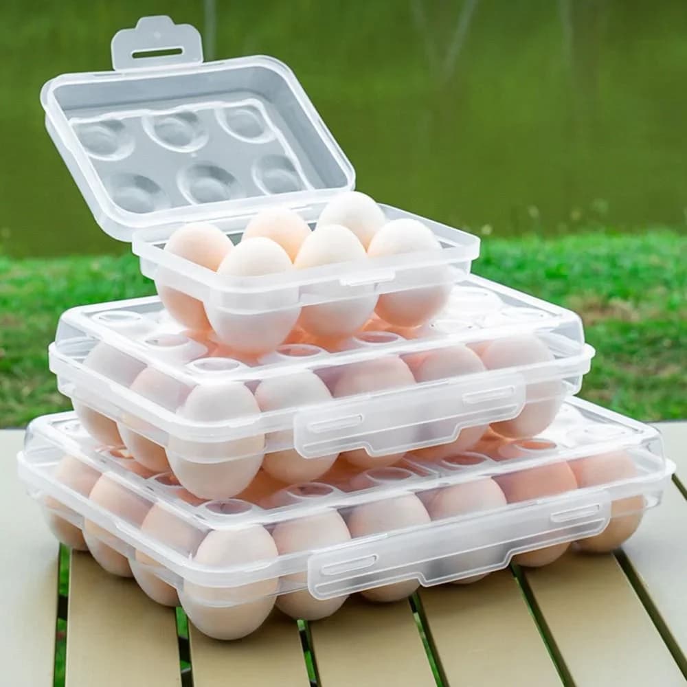 蓋付き 卵ケース 冷蔵庫用 プラスチック エッグホルダー アウトドア対応