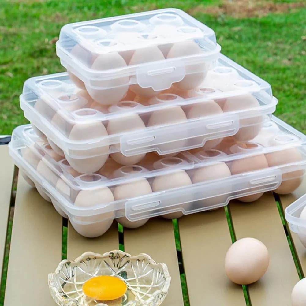 蓋付き 卵ケース 冷蔵庫用 プラスチック エッグホルダー アウトドア対応