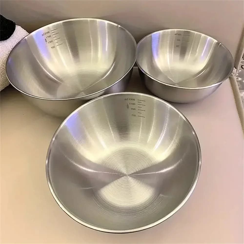 目盛り付きステンレスボウルセット（1〜3個） 調理・製菓・保存用 大容量ミキシングボウル