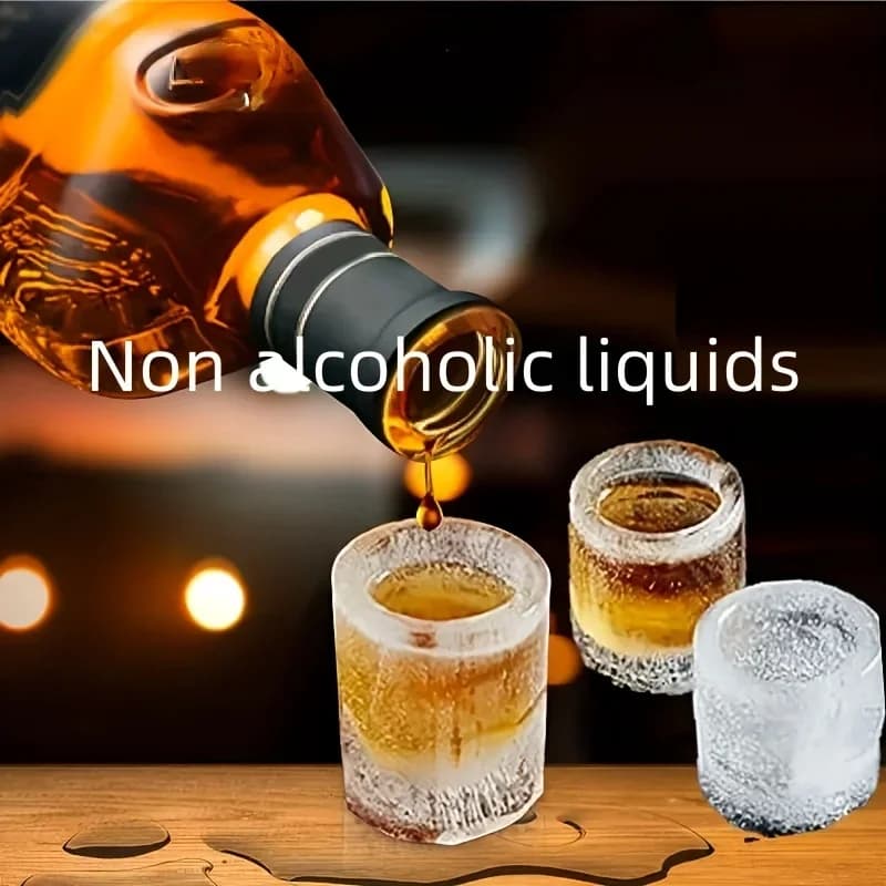 シリコン製 製氷皿 4球 丸型カップ形状 ウイスキー・ビール用 アイストレー バー・キッチン用品