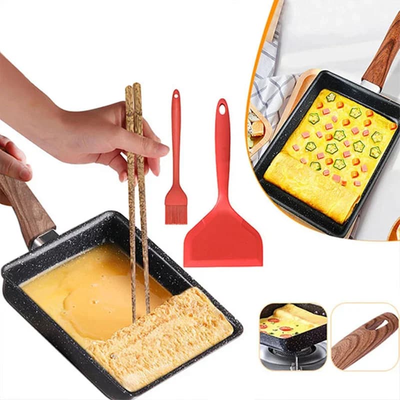 卵焼き器 ノンスティック加工 四角いフライパン 玉子焼き器 調理器具付き