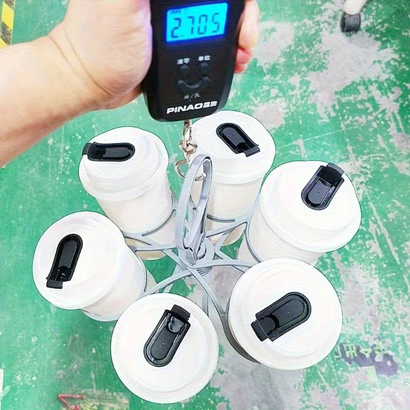 ポータブル ドリンクホルダー 6枠 折りたたみ式 ハンドル付き カップトレイ 1〜2個