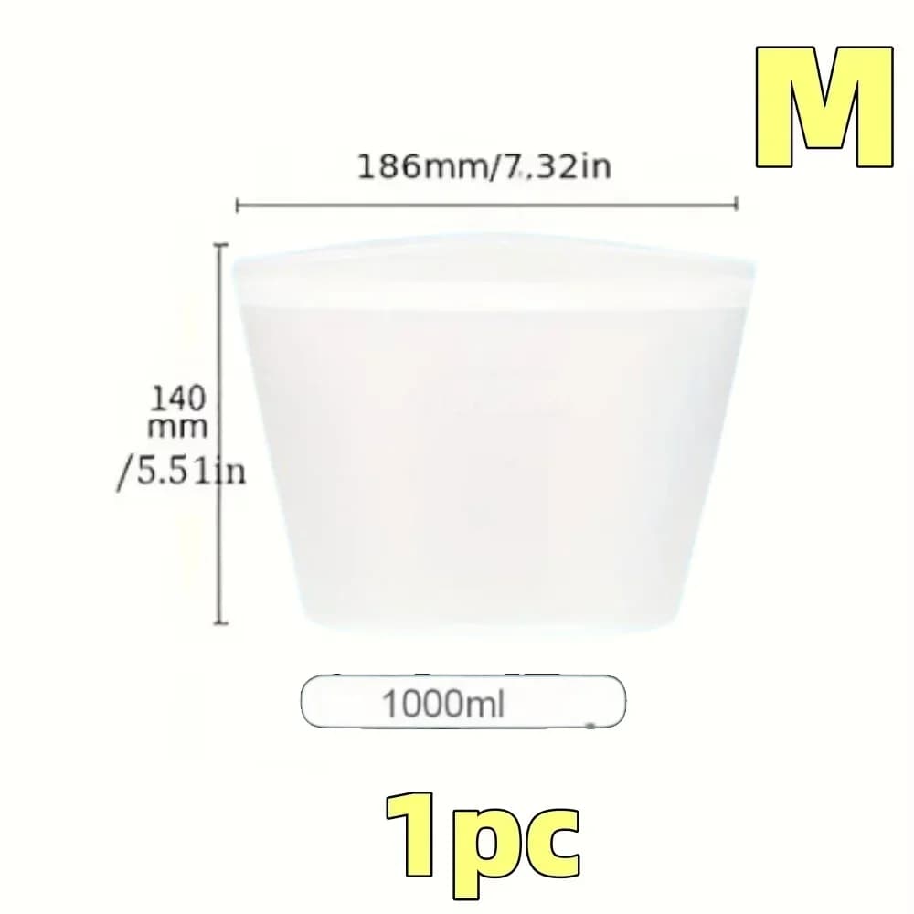 シリコン製 食品保存バッグ 1/3個セット 繰り返し使える 密閉ジッパーバッグ 冷蔵・冷凍対応