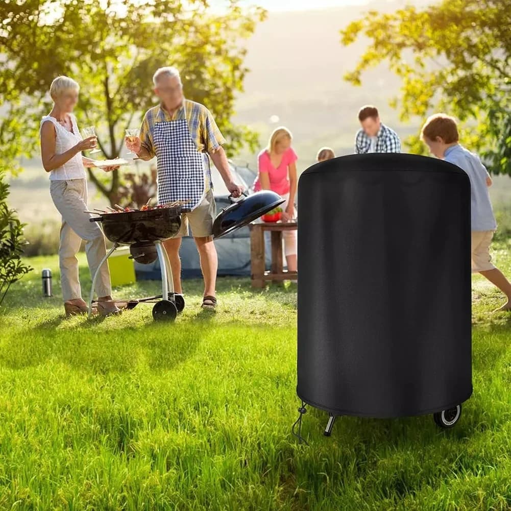 Raweao ケトルBBQグリルカバー 防水・防雨 ラウンド型 オックスフォード製 57cm