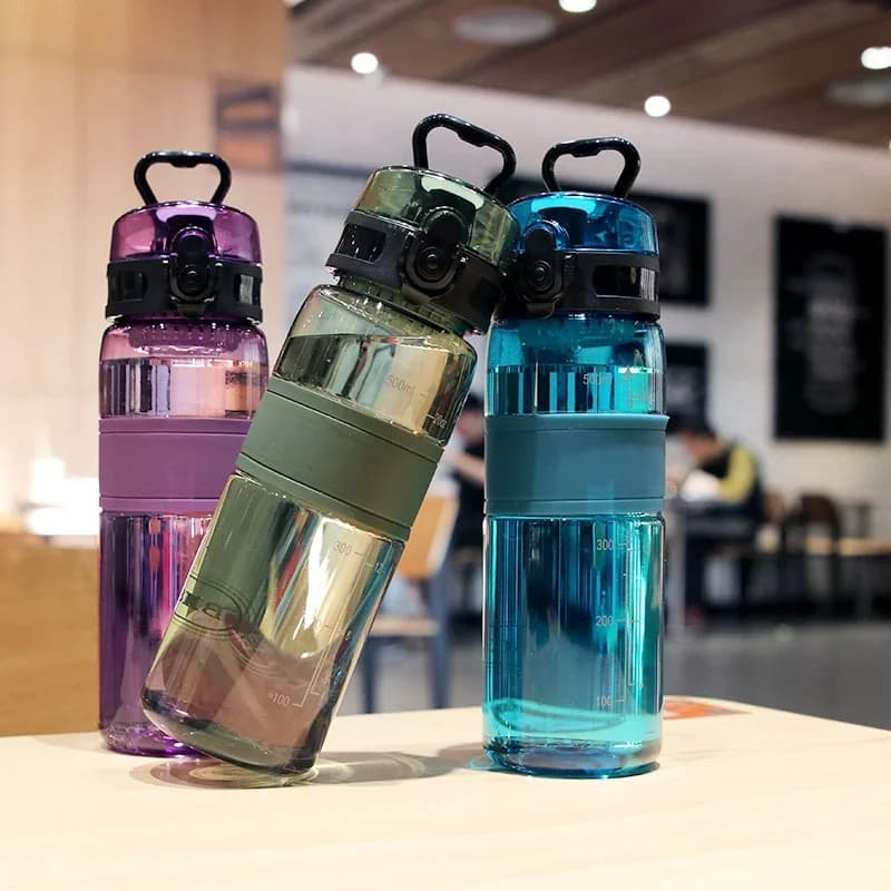 500ml スポーツウォーターボトル 茶こし付き 漏れ防止 クリアボトル ジム・アウトドア用