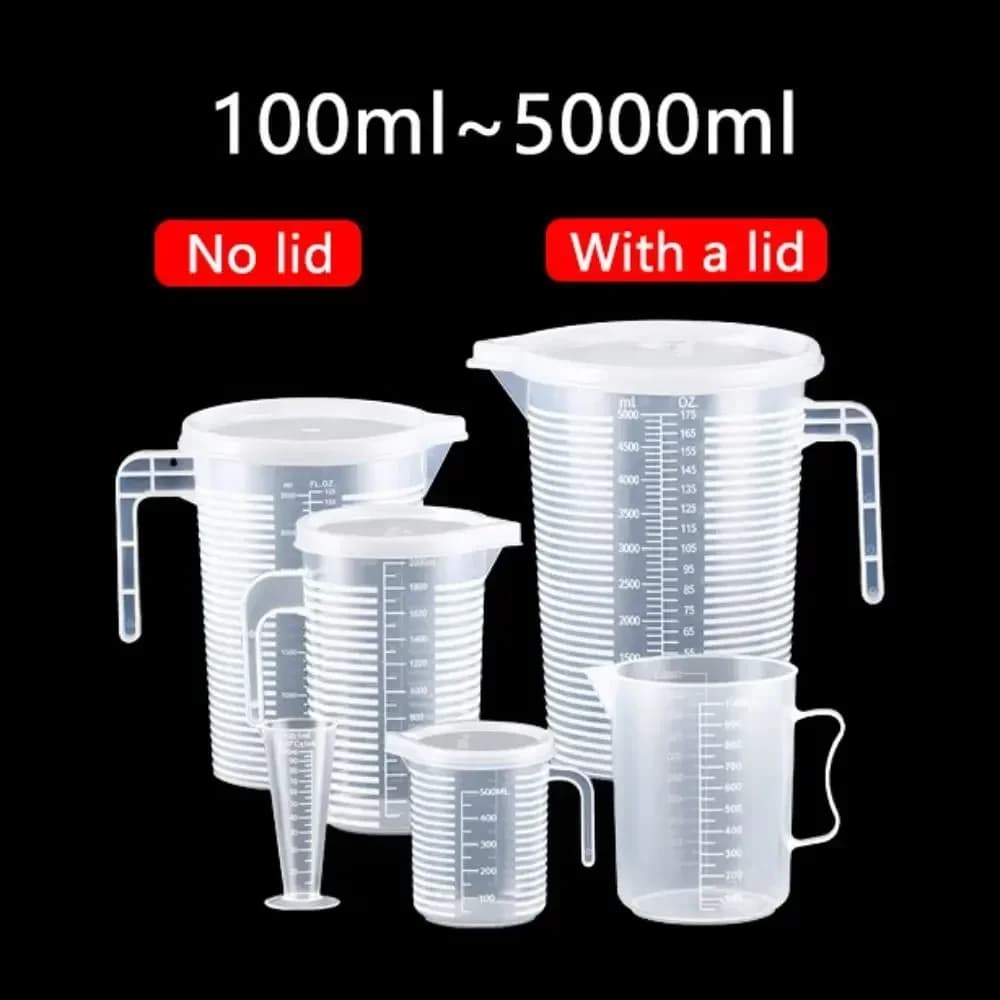 食品グレード 計量カップ 100〜5000ml 目盛り付き 耐熱PC製 プラスチックビーカー