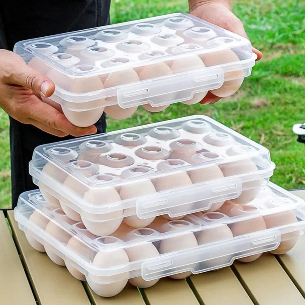 蓋付き 卵ケース 冷蔵庫用 プラスチック エッグホルダー アウトドア対応
