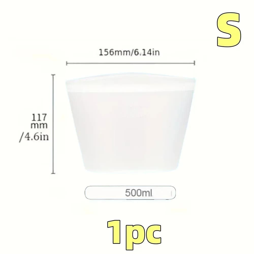シリコン製 食品保存バッグ 1/3個セット 繰り返し使える 密閉ジッパーバッグ 冷蔵・冷凍対応