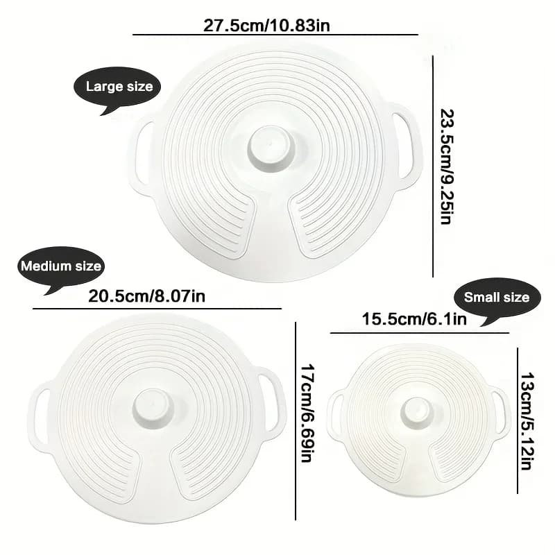 取っ手付きシリコン蓋セット 3個/6個 耐熱 電子レンジ飛び跳ね防止 再利用可能 ボウル・皿・鍋用