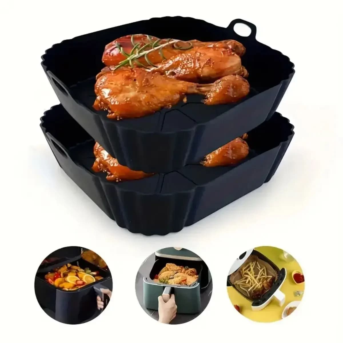 エアフライヤー用 シリコンポット ノンスティック 耐熱クッキングマット